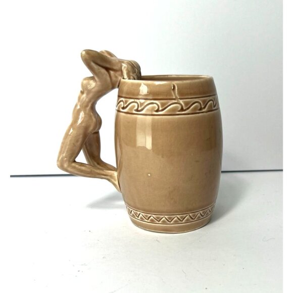 Vintage Art Deco Dorothy Kindell Nude Female Strip Tease Ceramic Art Pottery Mug - Picture 3 of 8
